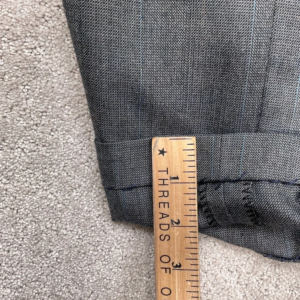 Botany 500 Suit Men 44L 35W 30L Athletic Fit Gray Multi Stripe Double‎ Breasted